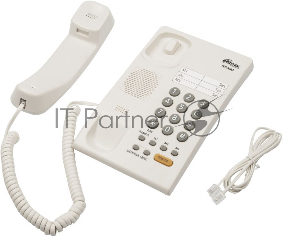 Телефон проводной Ritmix RT-330 белый