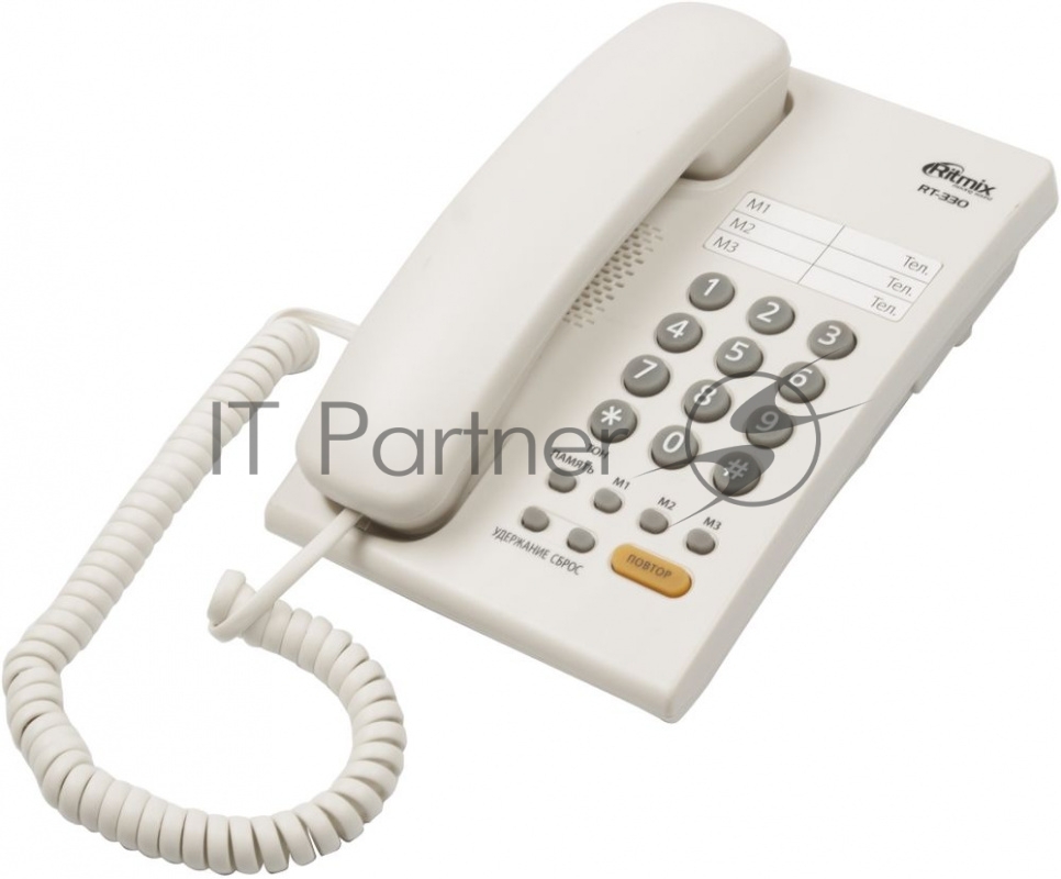 Телефон проводной Ritmix RT-330 белый