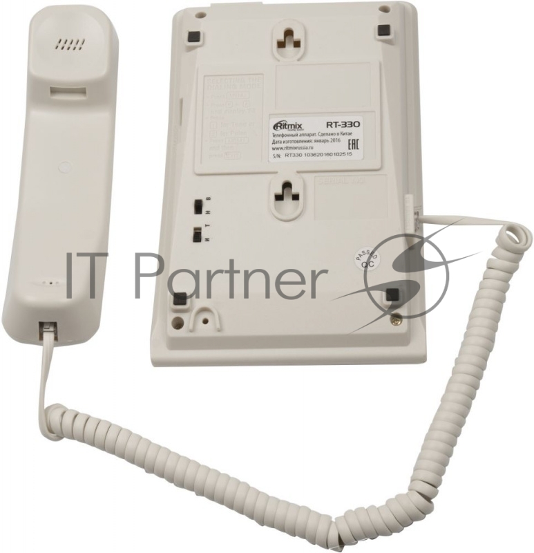 Телефон проводной Ritmix RT-330 белый