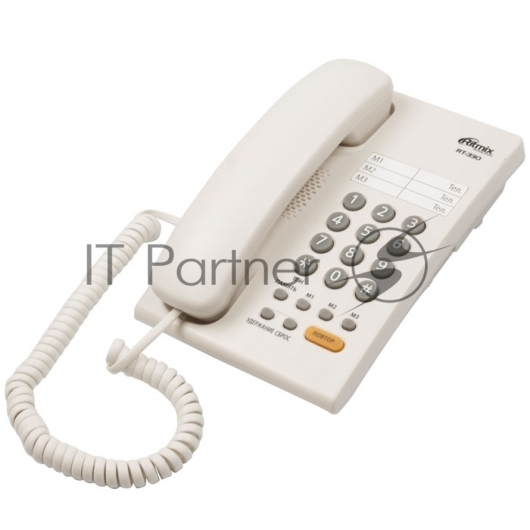 Телефон проводной Ritmix RT-330 белый