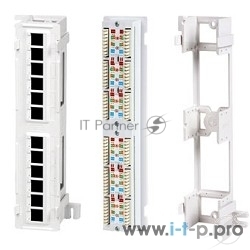 Монтажное оборудование Hyperline PPW-12-8P8C-C5e Патч-панель настенная, 12 портов RJ-45(8P8C), категория 5е, с подставкой