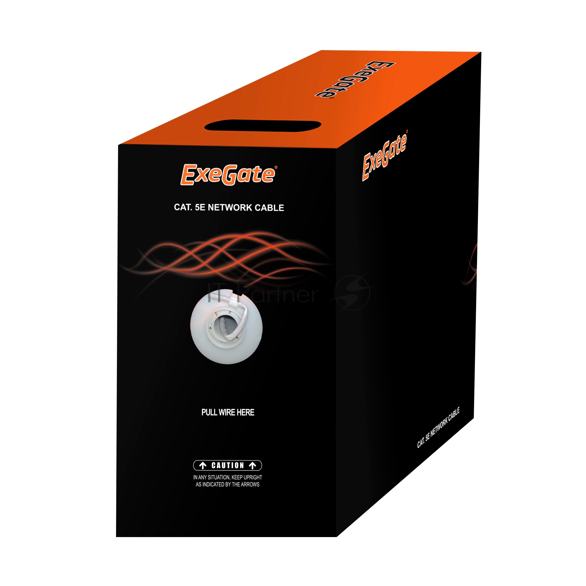 Exegate EX256749RUS Кабель UTP 4 пары кат.5e Exegate 100% медь, 24AWG, внешн. прокладка, без троса, бухта 305м, черн., PE