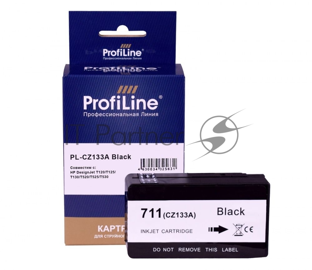 Картридж струйный ProfiLine PL-CZ133A №711 для принтеров HP DESIGNJET T120/T520 Black пигмент