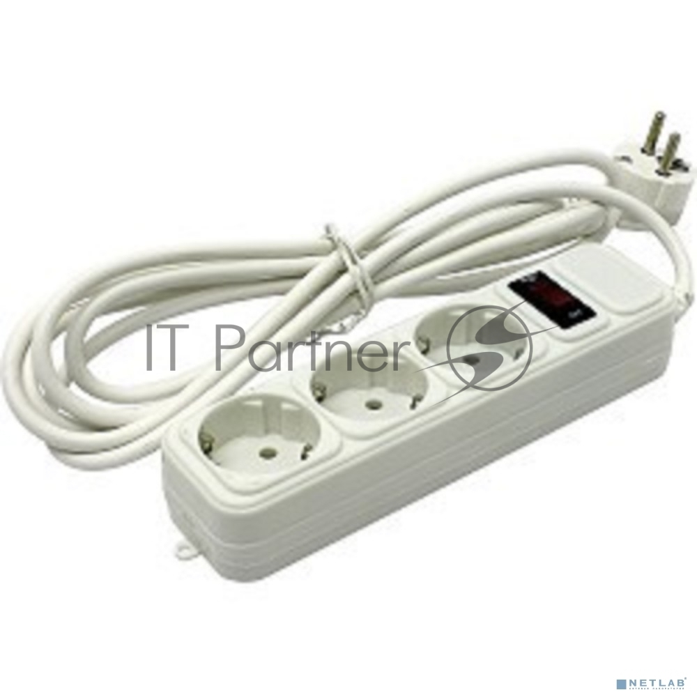Exegate EX221184RUS Сетевой фильтр Exegate SP-3-5W (3 розетки, 5м, евровилка, белый)