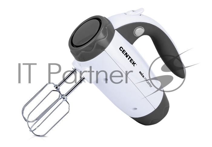 Миксер Centek CT-1114 (белый/серый) 350Вт, 6 скоростей+турбо, взбивание/замешивание
