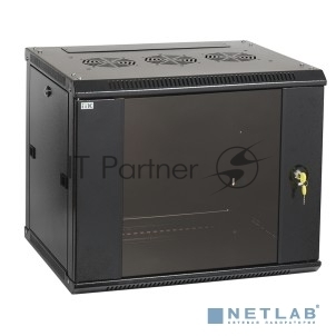 19" настенный шкаф 9U 600x450, стекл. передняя дверь, черный (плоск. упак)