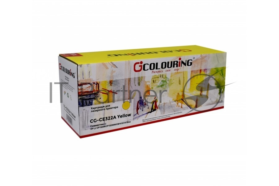 Картридж лазерный Colouring CG-CE322A, жёлтый, 1300 стр.