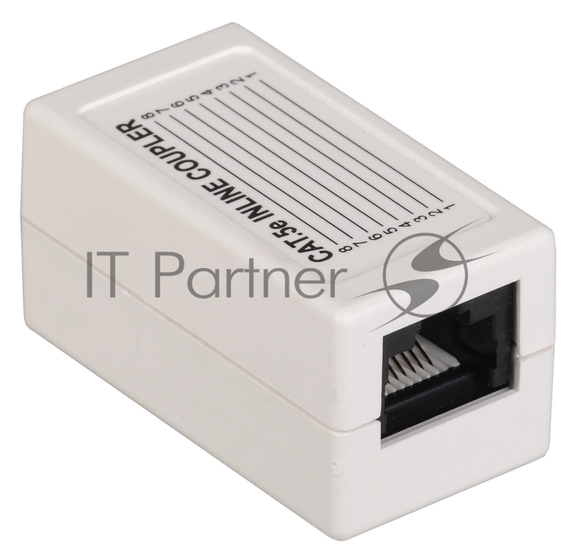 Проходной адаптер ITK кат.5E UTP, тип RJ45-RJ45 (8P8C), белый