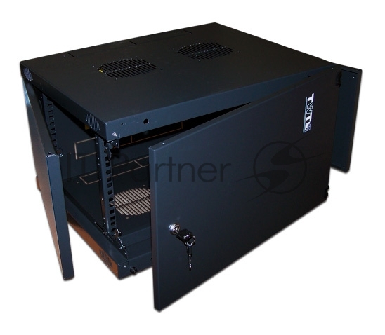 Настенный шкаф LANMASTER - TWT Next, 6U, глубина-600 мм, ширина-550 мм, металлическая дверь, съемные стенки, max-60кг, IP20, цвет чёрный, TWT-CBWNM-6U-6X6-BK