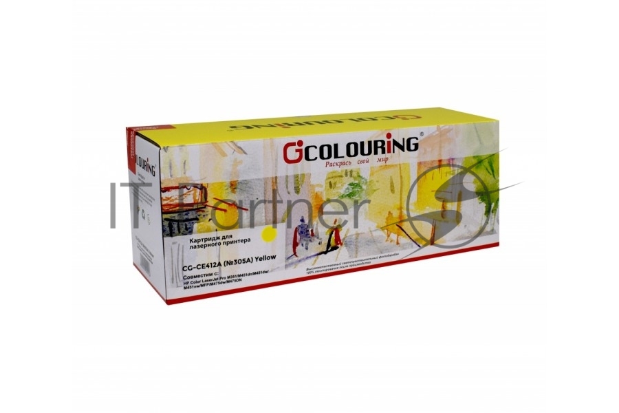 Картридж лазерный Colouring CG-CE412A желтый (2600 стр.) для HP Color LJ Pro M351/Pro MFP M475dn/M451dn/M451nw
