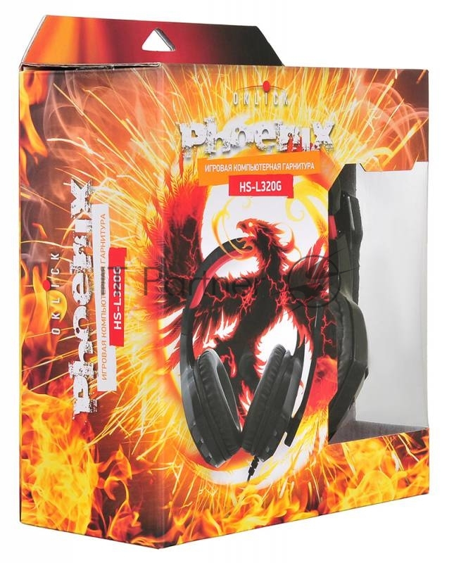 Гарнитура Oklick HS-L320G Phoenix чёрный, проводная, 3.5 мм