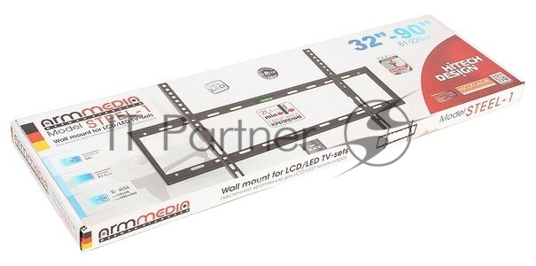 Кронштейн Arm media STEEL-1 new черный, настенный, 32"-90", max 60 кг, VESA 600x400 мм