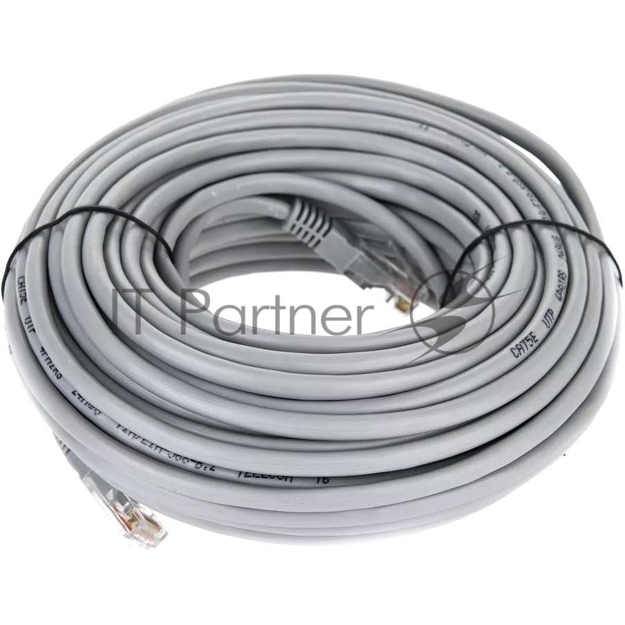 Патч-корд 20м "Telecom" UTP кат.5е RJ45, литой, серый, NA102--20M