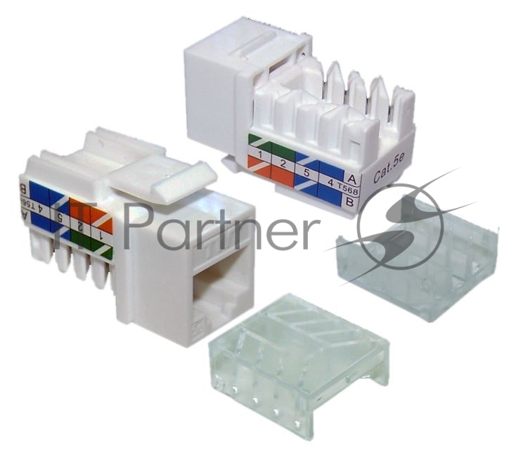 Модуль Keystone RJ45, Cat.5E, UTP, 90 градусов, белый