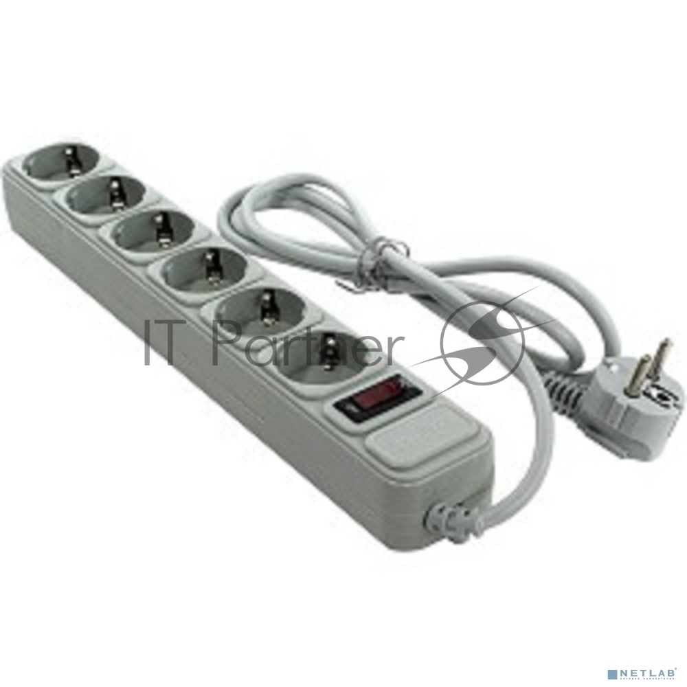 Exegate EX119388RUS Сетевой фильтр Exegate SP-6-1.8G (6 розеток, 1.8м, евровилка, серый)