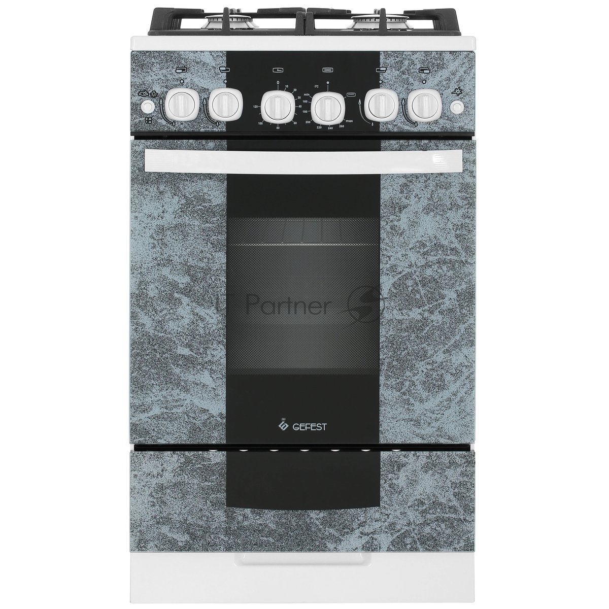 Плита газовая Gefest 5500-02 0113 мрамор, конфорок 4 шт, духовка 52 л, 50 см x 85 см x 58.5 см