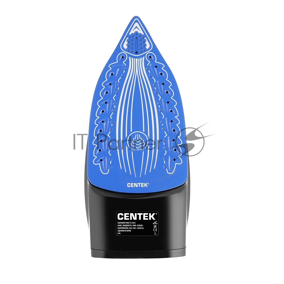 Утюг Centek CT-2351 синий, 2200 Вт, 35 г/мин, 130 г/мин, 300 мл