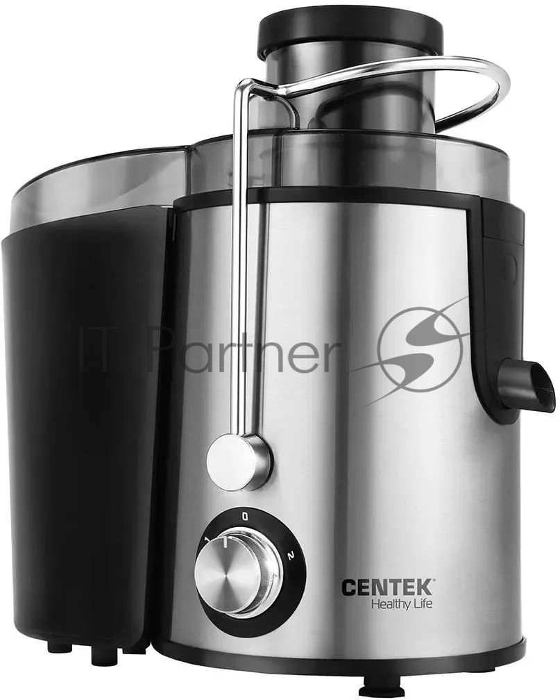 Соковыжималка Centek CT-1209 стальной/чёрный, центробежная, 600 Вт, 500 мл, механическое