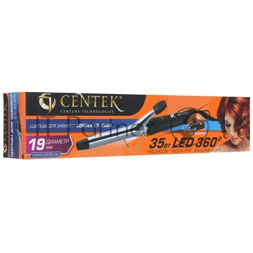 Щипцы для завивки волос Centek CT-2086 черный, 19 мм, 200 °C, 1 режим