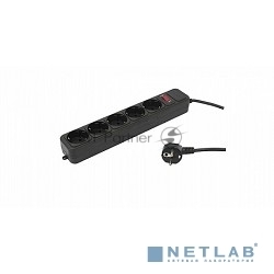 Сетевой фильтр PC Pet AP01006-3-BK 3 м, 5 розеток, черный
