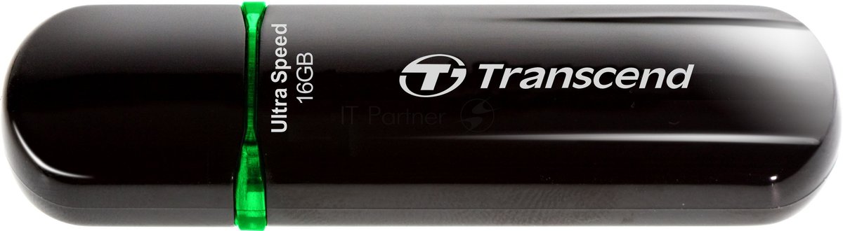 Флешка USB Transcend Jetflash 600 (TS16GJF600), 16Gb, USB 2.0, R/W 30/15, черный/зеленый