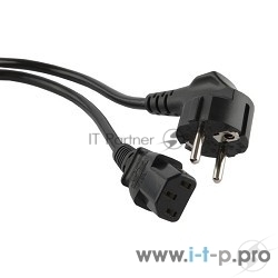 Кабель питания Hyperline PWC-IEC13-SHM-1.0-BK, Schuko–C13, 1 м