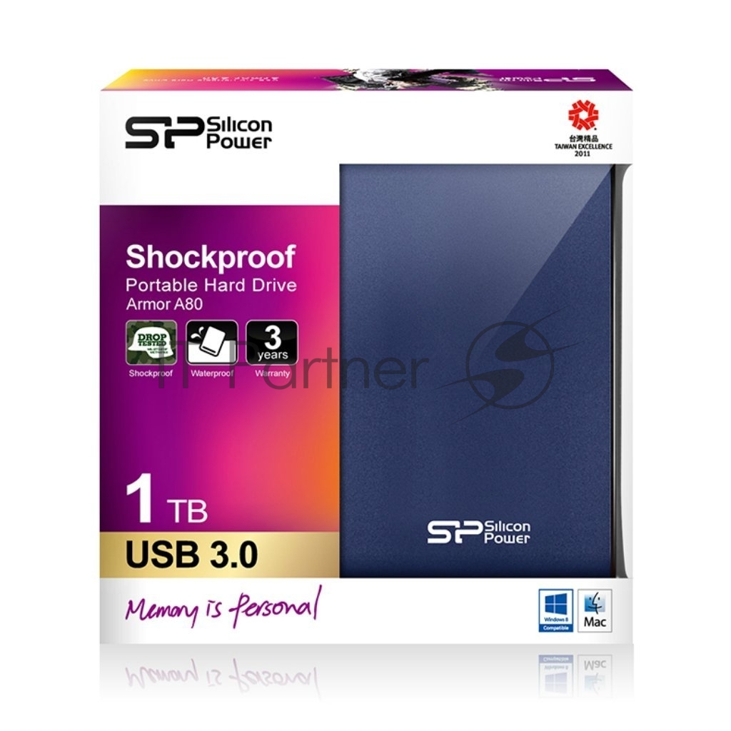 Внешний HDD Silicon Power USB 3.0 1Tb A80 SP010TbPHDA80S3B Armor (5400 об/мин) 2.5" синий