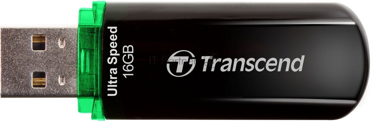 Флешка USB Transcend Jetflash 600 (TS16GJF600), 16Gb, USB 2.0, R/W 30/15, черный/зеленый