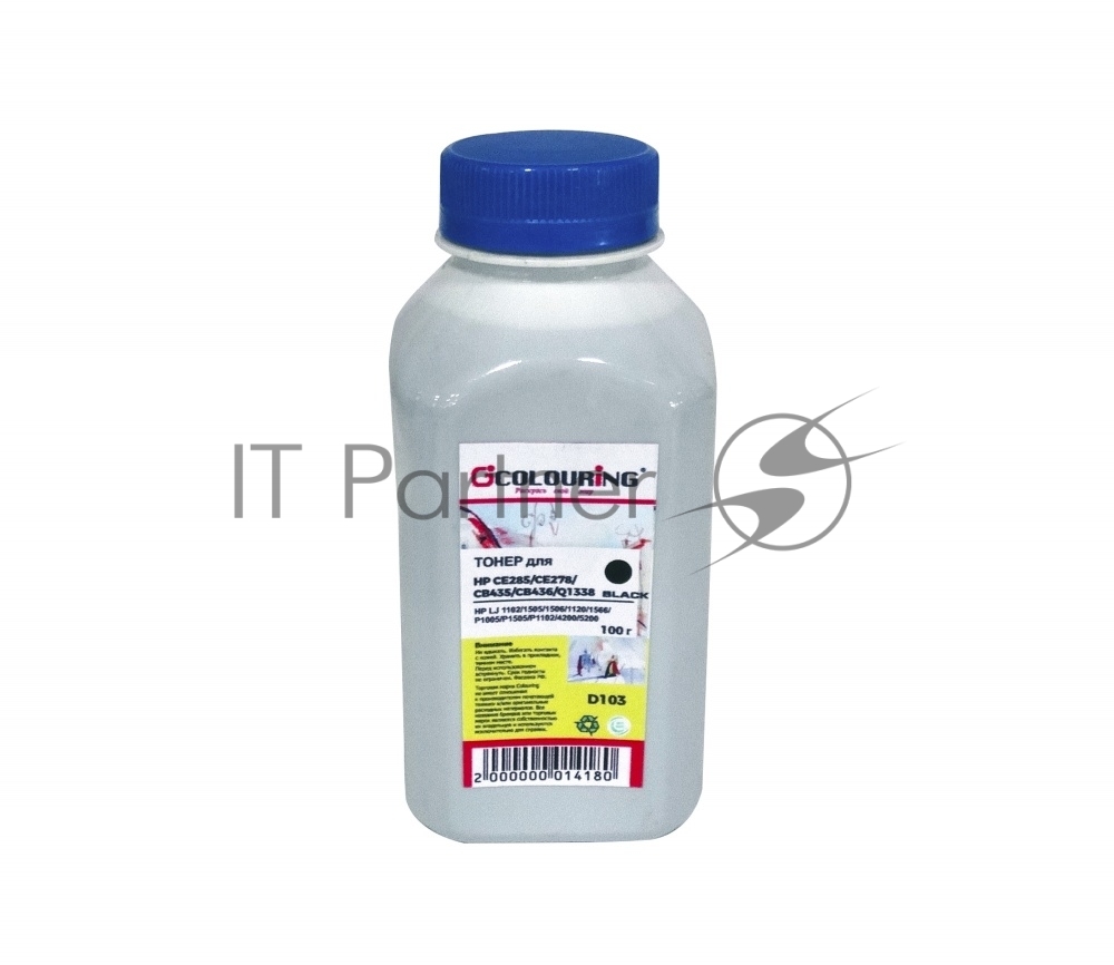 Тонер Colouring CG-CE285/CE278/CE255/CB435/CB436/Q1338 для принтеров HP LJ 1102/1505/1506/1120/1566/P3015/M525/P1005/P1505/P1102/4200/5200 100 гр (D103) Фасовка РФ (СПБ)