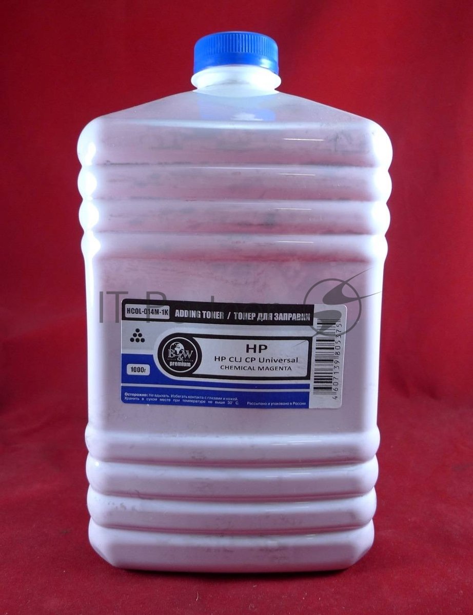 Тонер HP Color Universal Magenta химический (LJ 1600/2600/3600/3800/4600/4650/4700/5500, CP1210/1510/1025/2025/3505/3525/4525/5225/6015/680, M553 Canon LBP2510/5000/5050/5100) (кан. 1кг) BW Premium фас. Россия