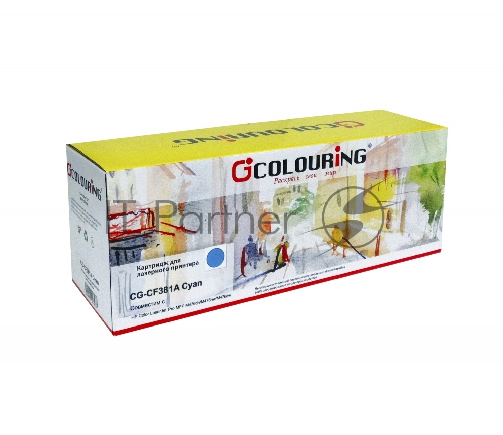 Картридж лазерный Colouring CG-CF381A (тип CF381A) Cyan голубой (2700 стр.) для HP Color LaserJet Pro M475/M476 MFP