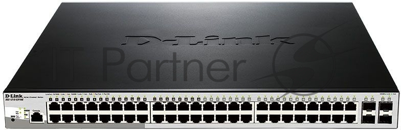 Коммутатор D-Link DGS-1210-52P/ME/B1A, L2, 48×1GbE PoE, 4×SFP, PoE 193W