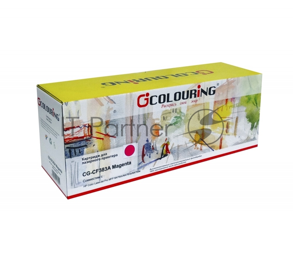 Картридж лазерный Colouring CG-CF383A (тип CF383A) Magenta пурпурный (2700 стр.) для HP Color LaserJet Pro M475/M476 MFP