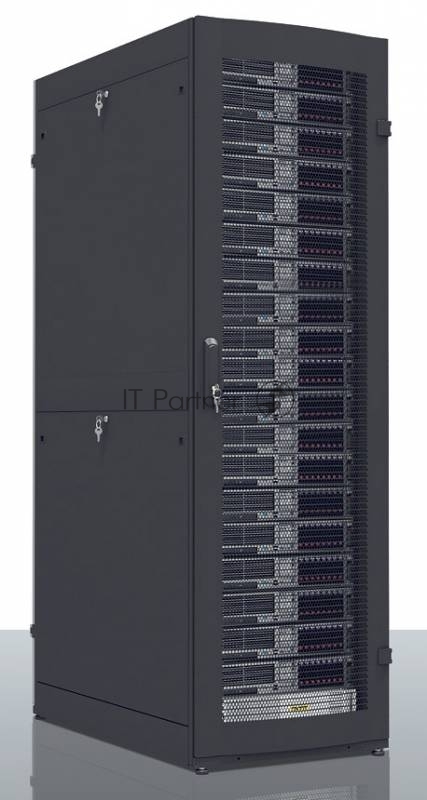 Шкаф серверный ПРОФ напольный 48U (600x1200) дверь перфор. 2 шт., черный, в сборе