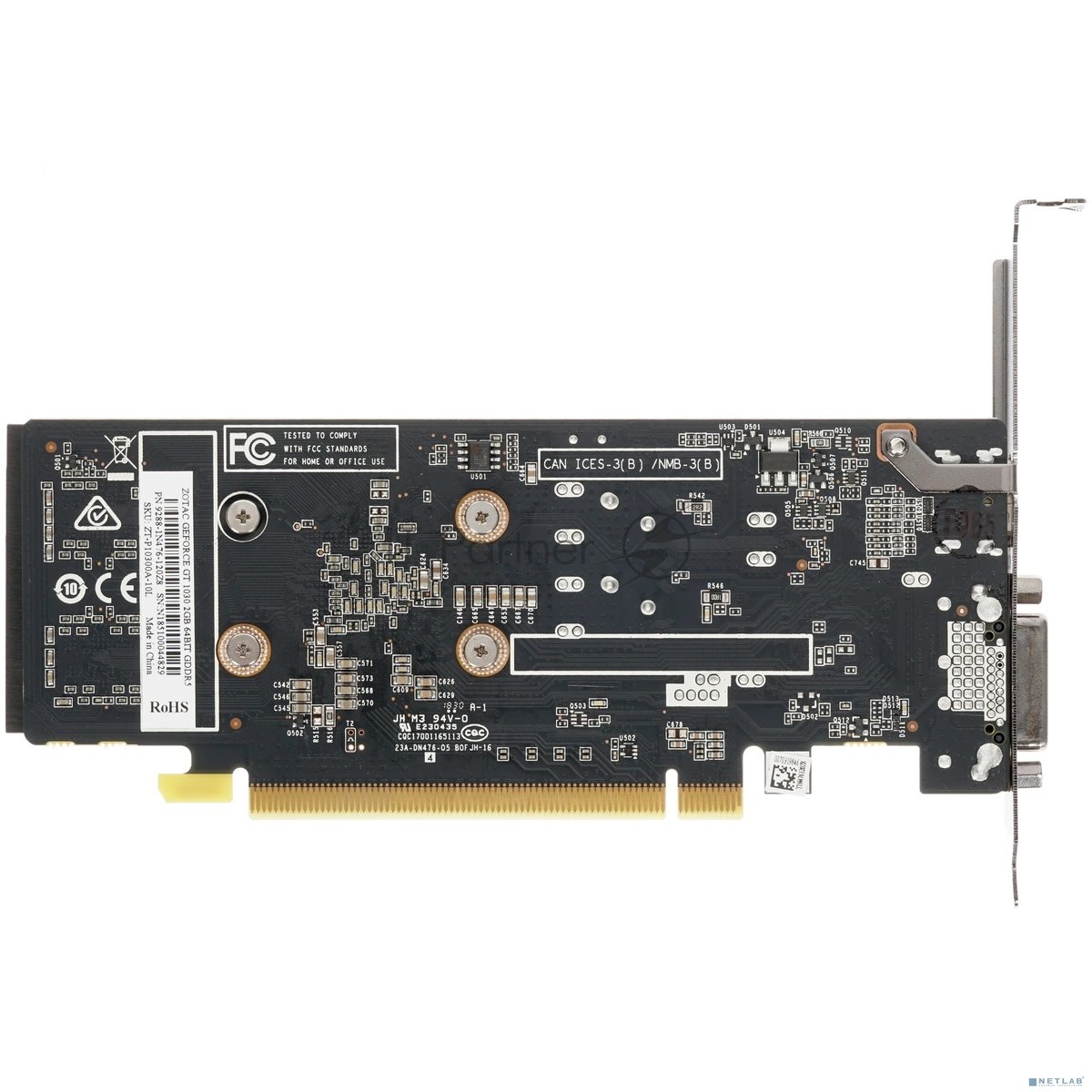Видеокарта ZOTAC GeForce GT 1030 LP, 2 GB GDDR5, 64 bit, DVI-D, HDMI, GPU 1227 MHz