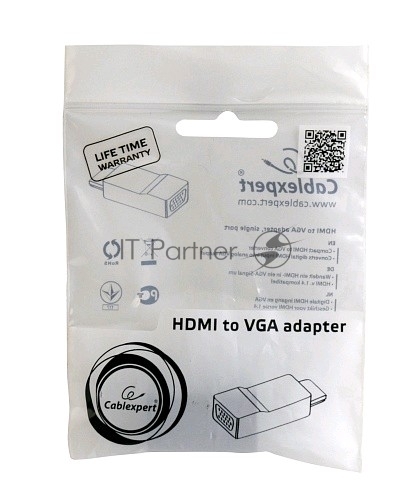 Переходник HDMI-VGA CABLEXPERT A-HDMI-VGA-02 (19M/15F, Jack3.5 аудиовыход) (A-HDMI-VGA-02)