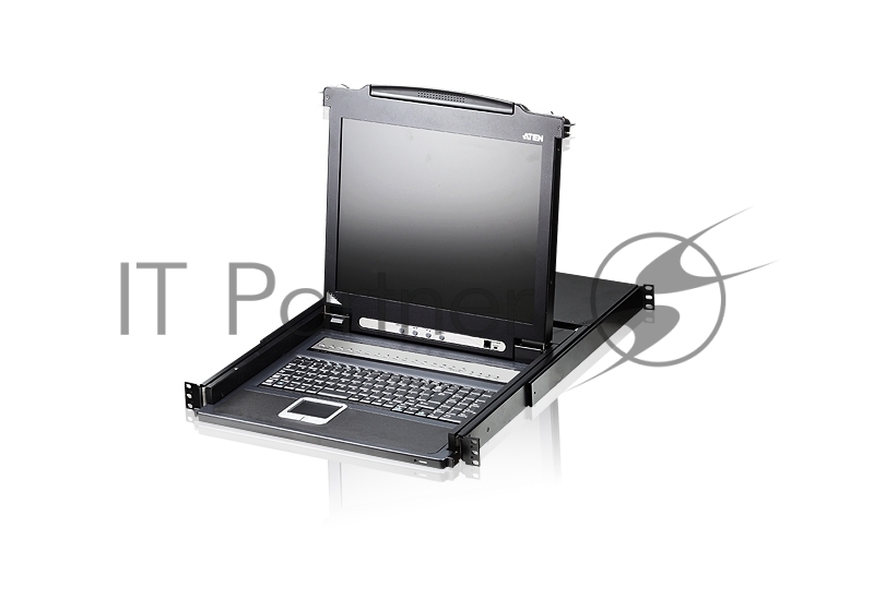 Переключатель/switch, KVM, 1 user консоль LCD/ЖК 19 =16 cpu/портов/port PS2/USB+VGA, с KVM-шнурами PS2 1х1.8м.;USB 1x1.8м., 1280x1024, 1U 19, исп.спец.шнуры, OSD, каскад 256, лат./рус.клав 16PLCD KVMP SWITCH 19INCH
