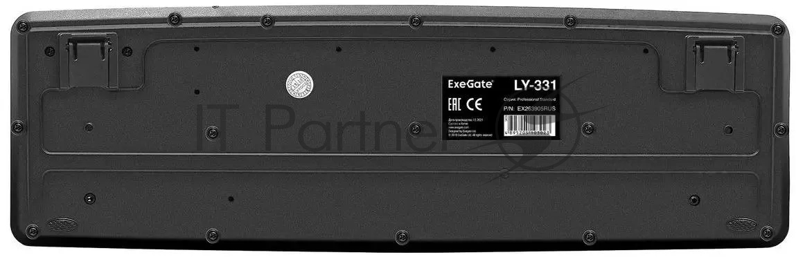 (Поврежденная упаковка) Клавиатура Exegate LY-331, <USB, шнур 1,5м, черная, 104кл, Enter большой>, Color box	