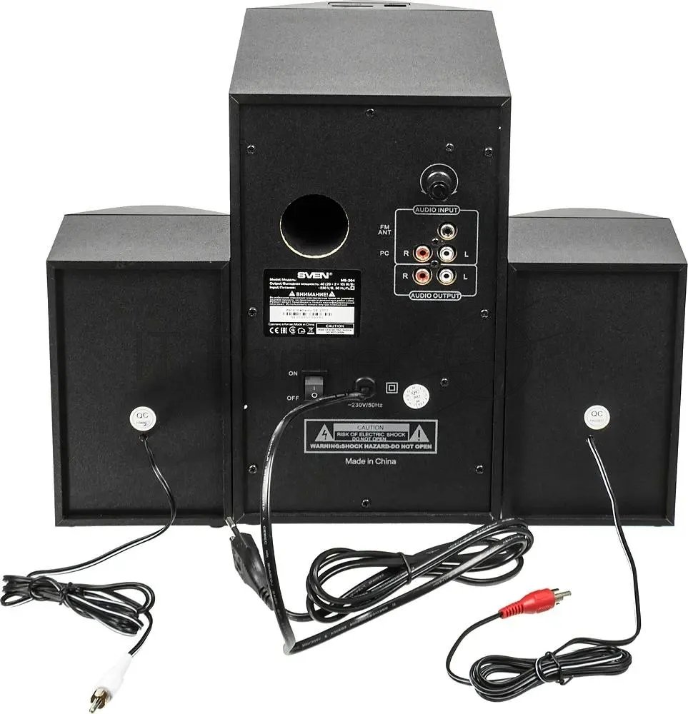 Акустическая система SVEN MS-304 черный ~ 230 В, 50 Гц, сабвуфер: 159х 272 х 245, вес 3,3