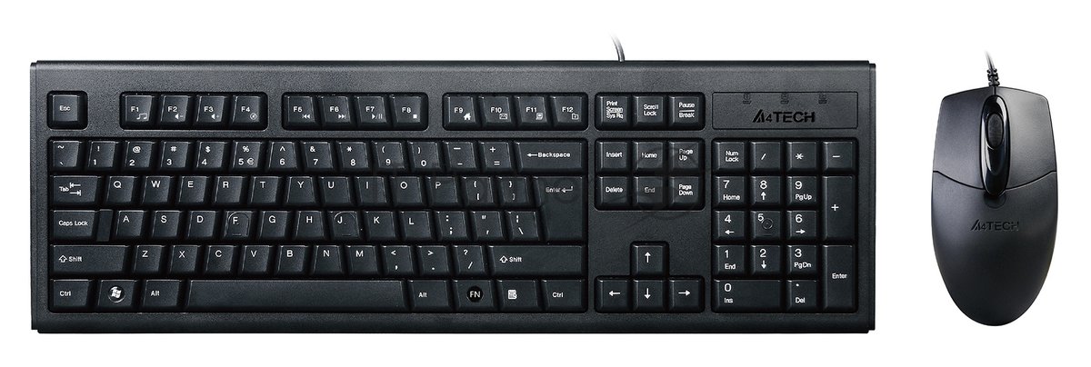 Комплект клавиатура+мышь A4Tech KRS-8372 проводной, USB, 1200 DPI, чёрный