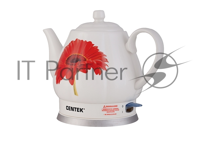 Электрочайник Centek CT-0062 белый, 2.0 л, 2000 Вт, скрытый нагревательный элемент