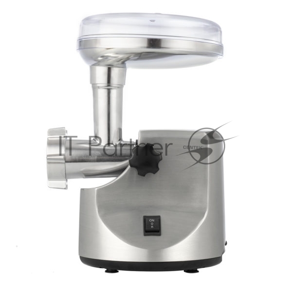 Мясорубка электрическая Centek CT-1606 серебристый, 3000 Вт, 3.0 кг/мин, реверс, металлический лоток, насадки - 5