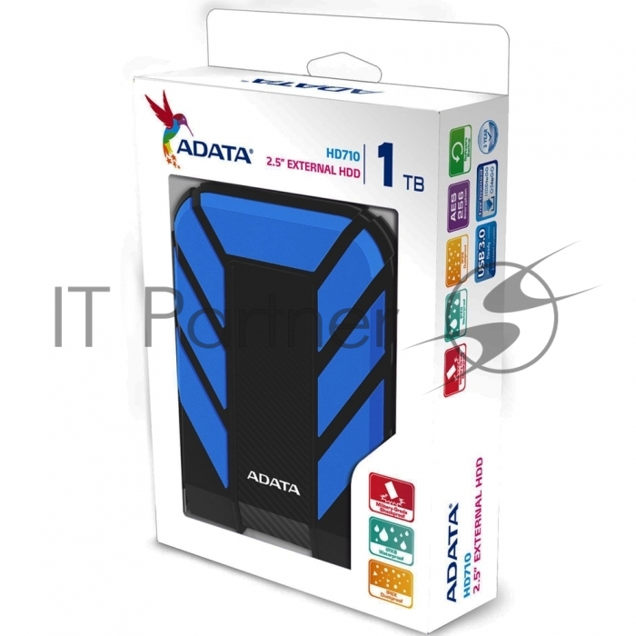 Внешний HDD 2.5" ADATA HD710P, 1TB, USB 3.2 Gen 1 Type-A, 5400 rpm, синий