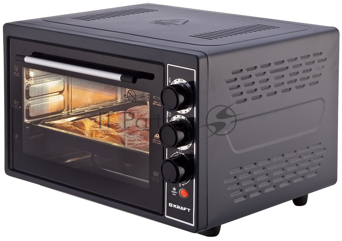 Мини-печь Kraft KF-MO3802KBL, 38л, 1500Вт, конвекция, черный