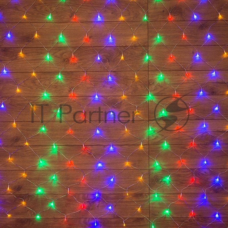 Новогодние светоукрашения Neon-night Гирлянда - сеть 1,8х1,5м, прозрачный ПВХ, 180 LED Мультиколор