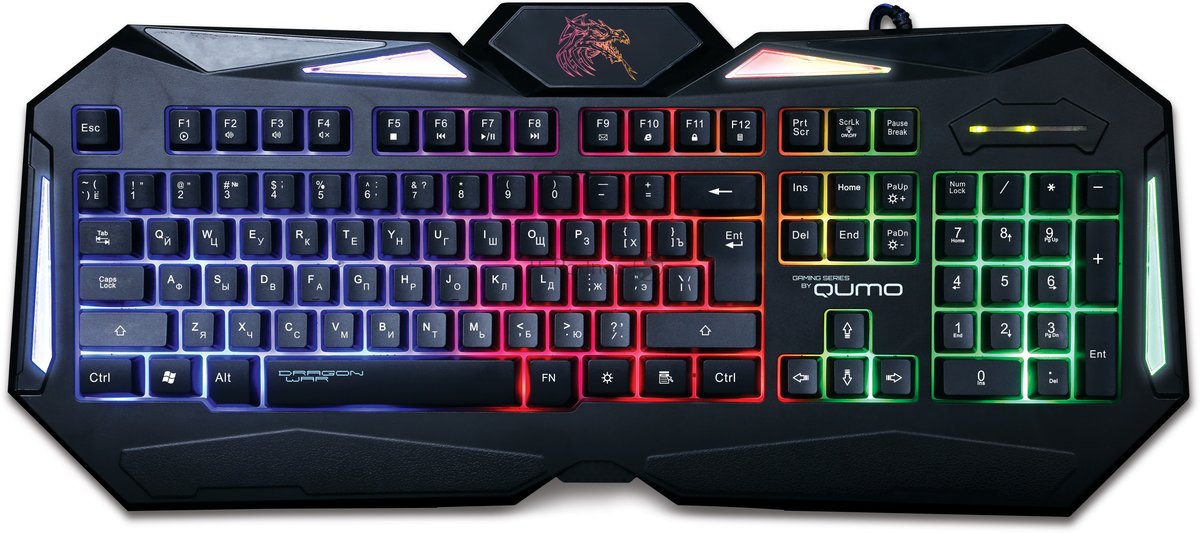 Клавиатура Qumo Dragon War Spirit проводная, USB Type-A, чёрный