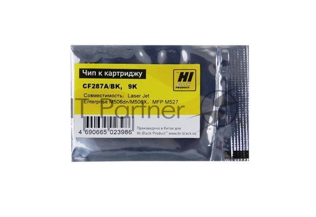Чип Hi-Black к картриджу HP LJ Enterprise M506/M527/M501 (CF287A) OEM SIZE, Bk, 9K