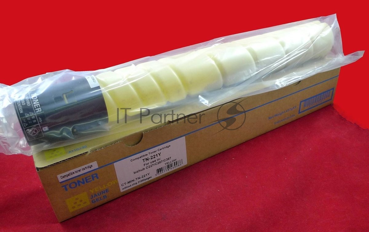 Тонер-туба ELP Konica-Minolta bizhub C227/C287 желтый TN-221Y (туба 510г),