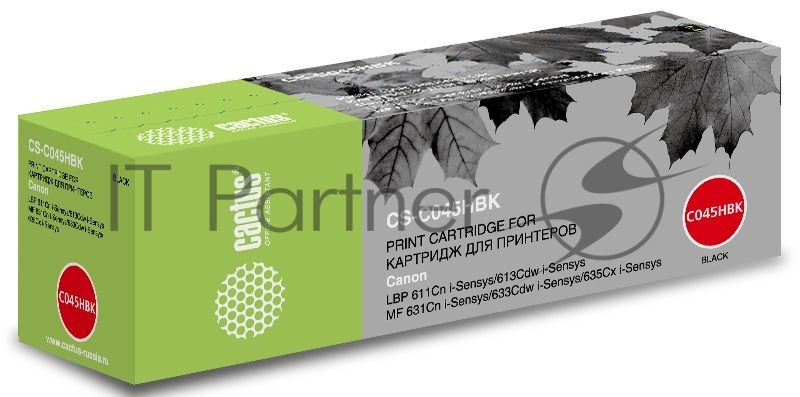 Картридж лазерный Cactus CS-C045HBK черный (2800 стр.) для Canon LBP 611Cn/613Cdw/631Cn/633Cdw/635Cx