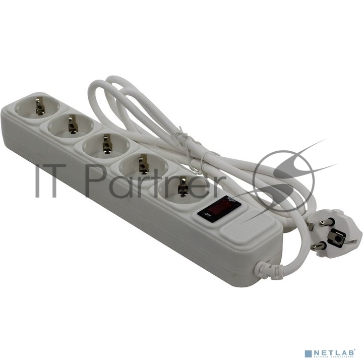 Exegate EX266863RUS Сетевой фильтр Exegate SP-5-1.5W (5 розеток, 1.5м, евровилка, белый)